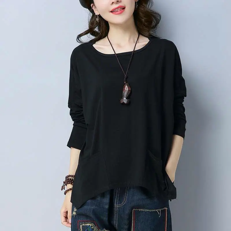Женская блузка модель 100% дюйма топ из натурального хлопка с длинным рукавом