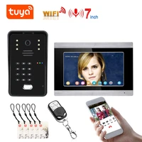 tuya wifi video intercom rfid video door phone system door intercom with 7inch screen support remote app unlocking recording