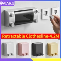 retractable clothesline indoor outdoor drying rack abs plastic balcony invisible clothesline hanger laundry dryer double rope