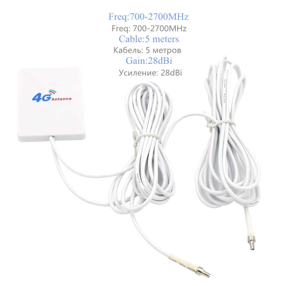 3G 4G антенна маршрутизатора 2 4 GHz LTE Antena 28dBi панель antenne CRC9 SMA TS9 Разъем с 3M & 5M кабель