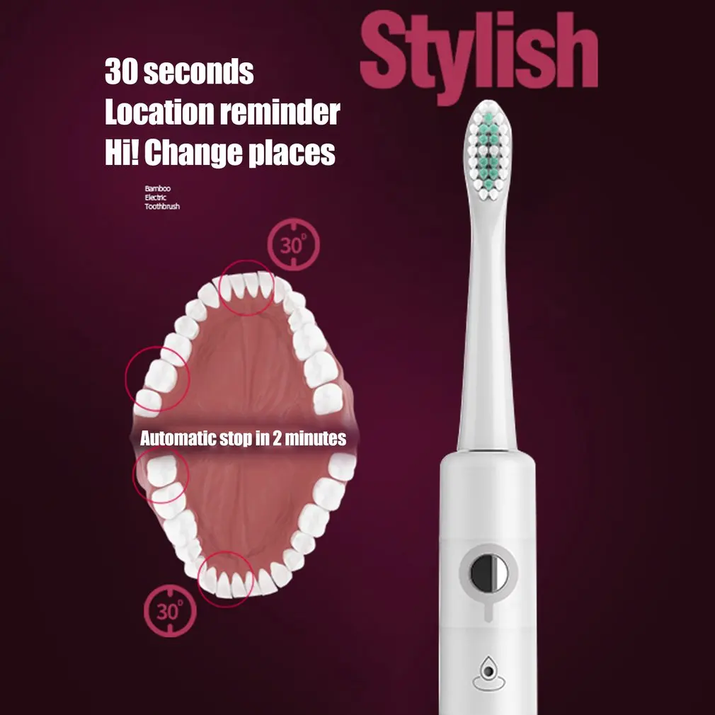 

Sonic Toothbrush Electric Adults Toothbrushes Rechargeable 4 Hours Charge Minimum 30 Days Use 6 Optional Modes 4 Brush Heads