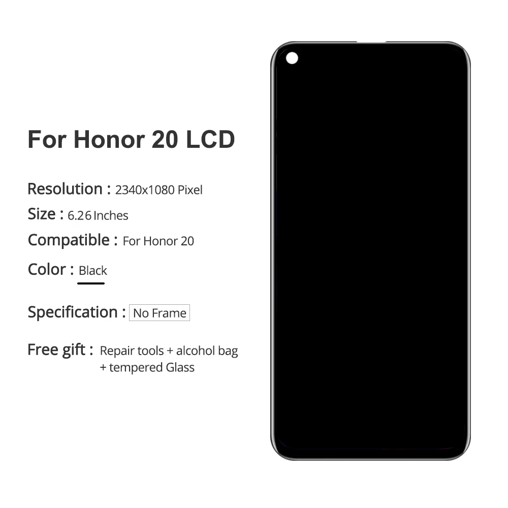 Оригинальный дисплей 6 26 дюйма для Huawei Honor 20 ЖК-дисплей сенсорный экран дигитайзер