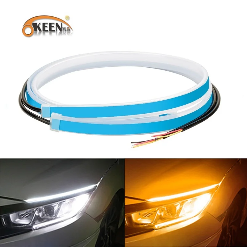 OKEEN 2 шт. гибкий DRL daytim светодиодный наездник рыцарь ленточный светильник для