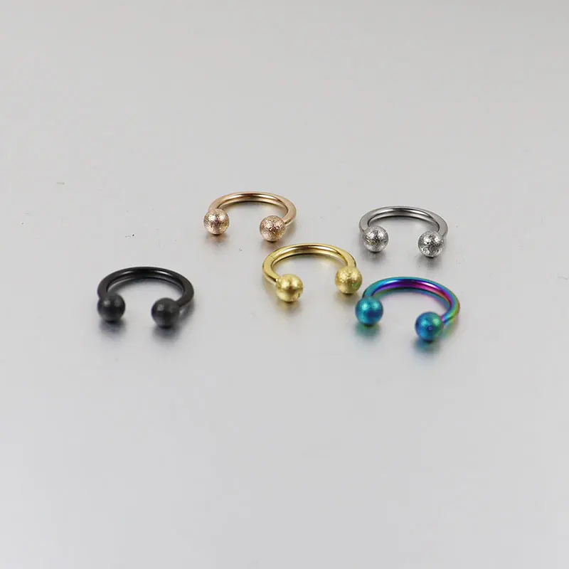 2 шт./лот 16 г блестящая Подкова соска сережки нос кольцо для козелка серьги