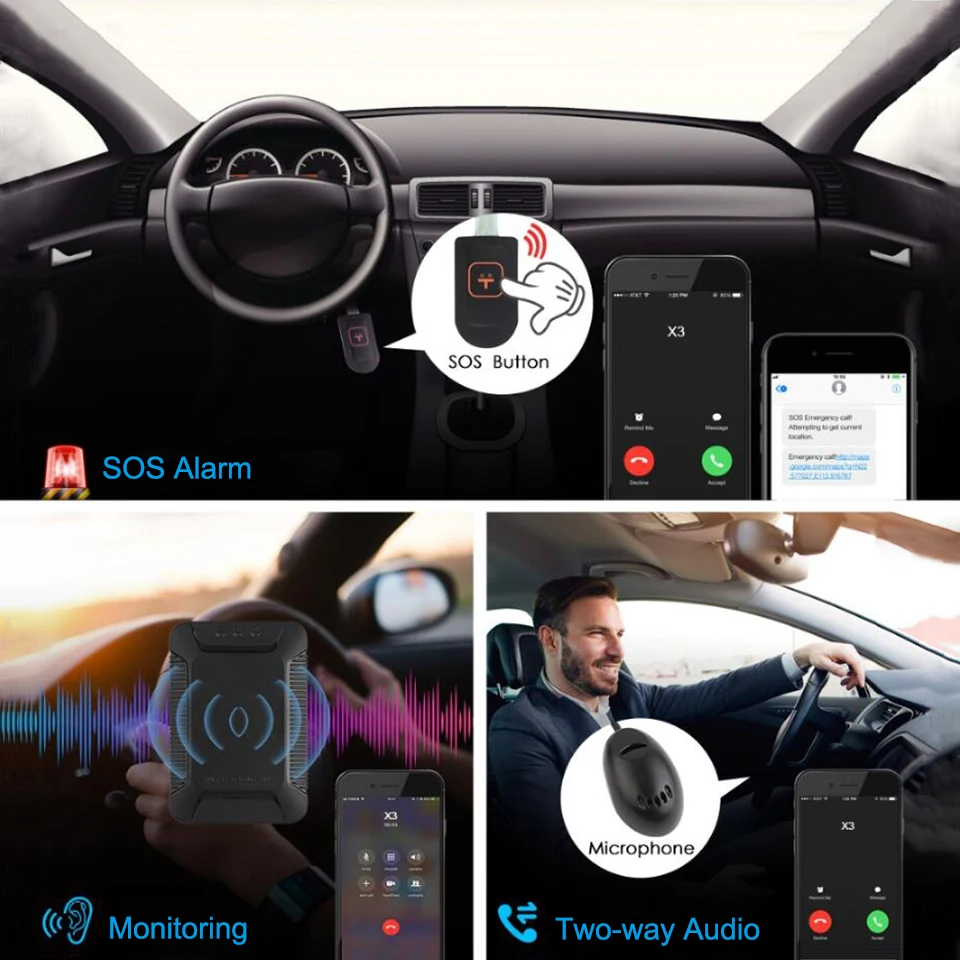 Concox роскошная версия X3 автомобильный gps-трекер с двухсторонним детектором