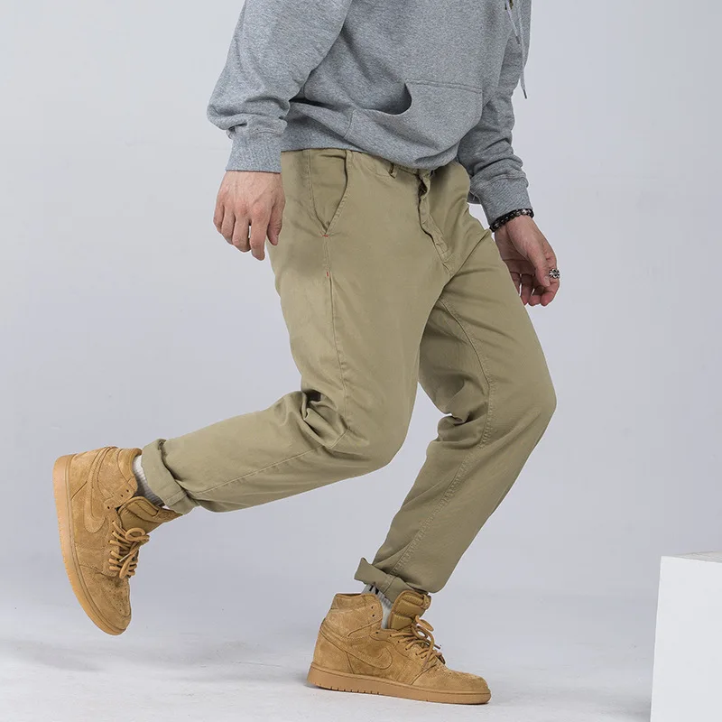 

Exquisite men's spring & autumn Khaki loose fashion leisure straight solid color trousers men's pants with pockets