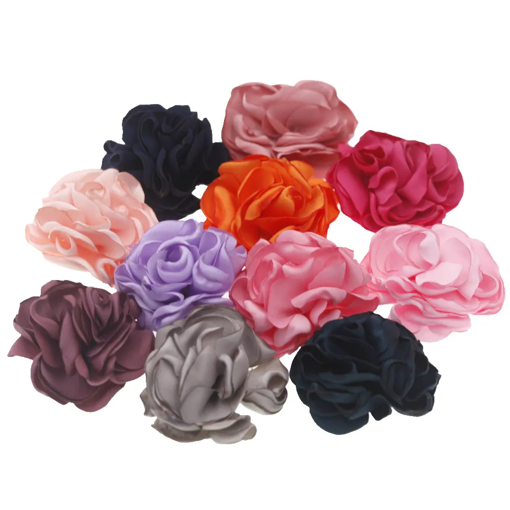 10 шт. сатиновые цветы для волос 5 см |