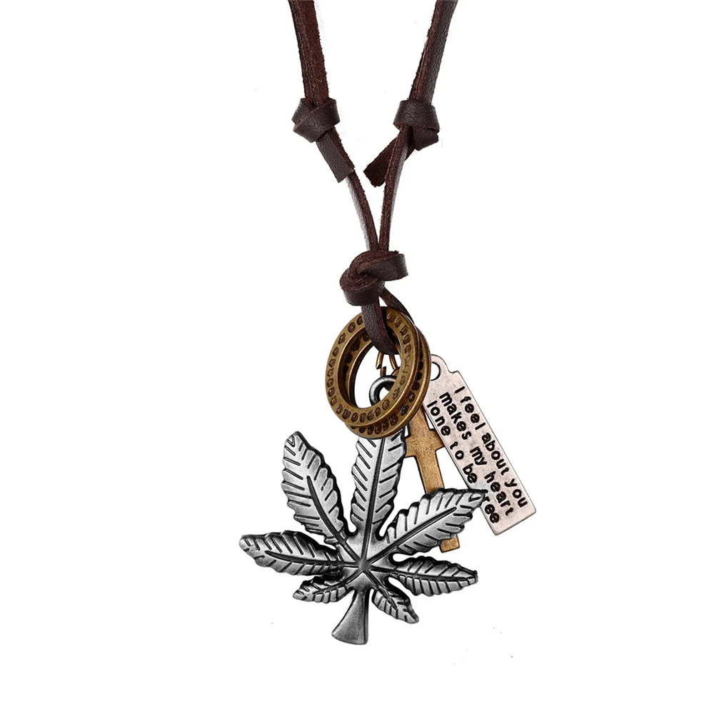2020 Новое ювелирное изделие кленовый лист мужское ожерелье панк модный дизайн