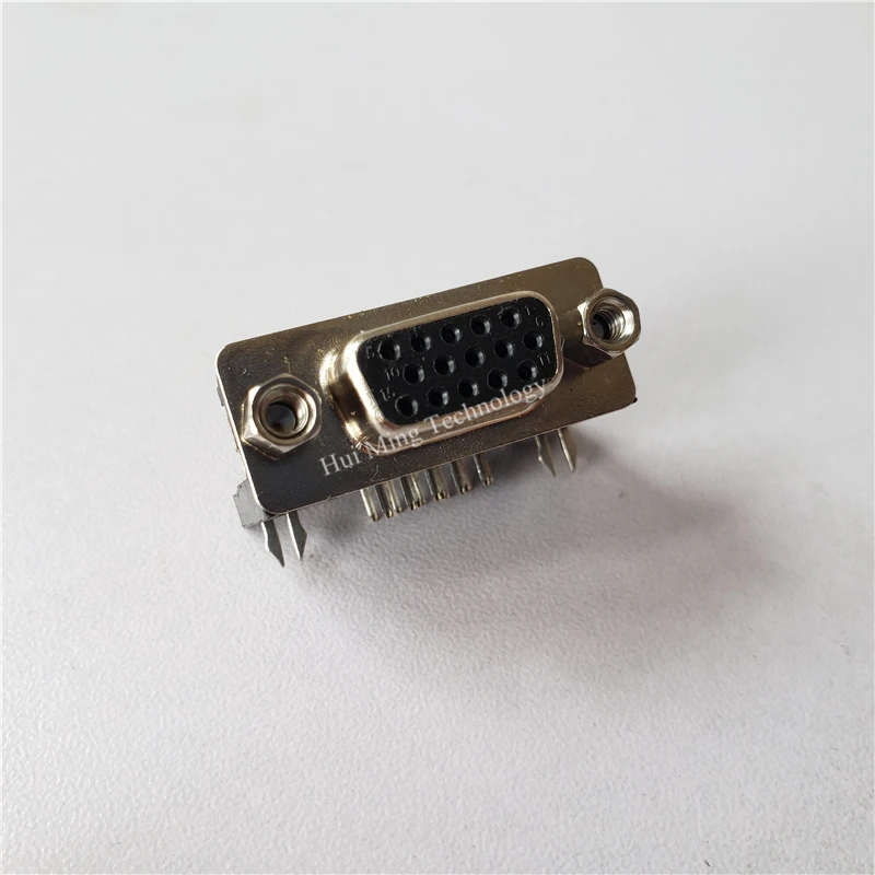 25pcs Black HDR15 female body long curved welding plug VGA socket three rows DB15 DR15 hole 90 degree needle | Обустройство дома