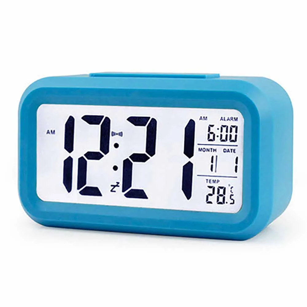 

Battery Digital Alarm Clock for Bedroom，4.5" LCD Display Bedside Alarm Clock with Snooze, Backlight, Night Light, Date and Tempe