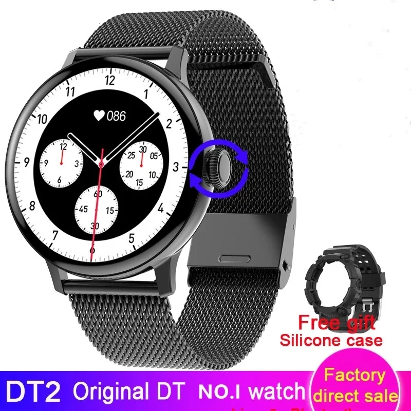 DT2+ Men Women Smart Watch BT Phone Dial Call Wireless Charging Password Protection P68 Waterproof Motion Tracker Smartwatch - купить по