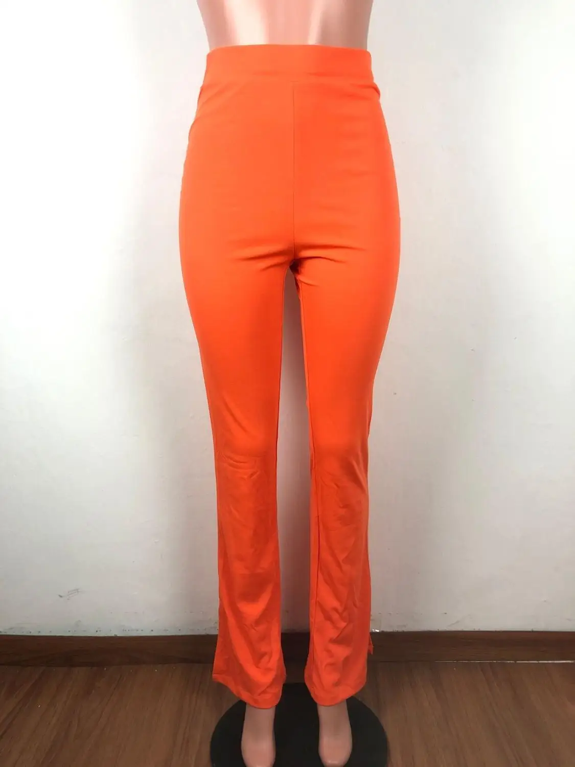 Женские летние брюки оранжевые Леггинсы с высокой талией для фитнеса открытой