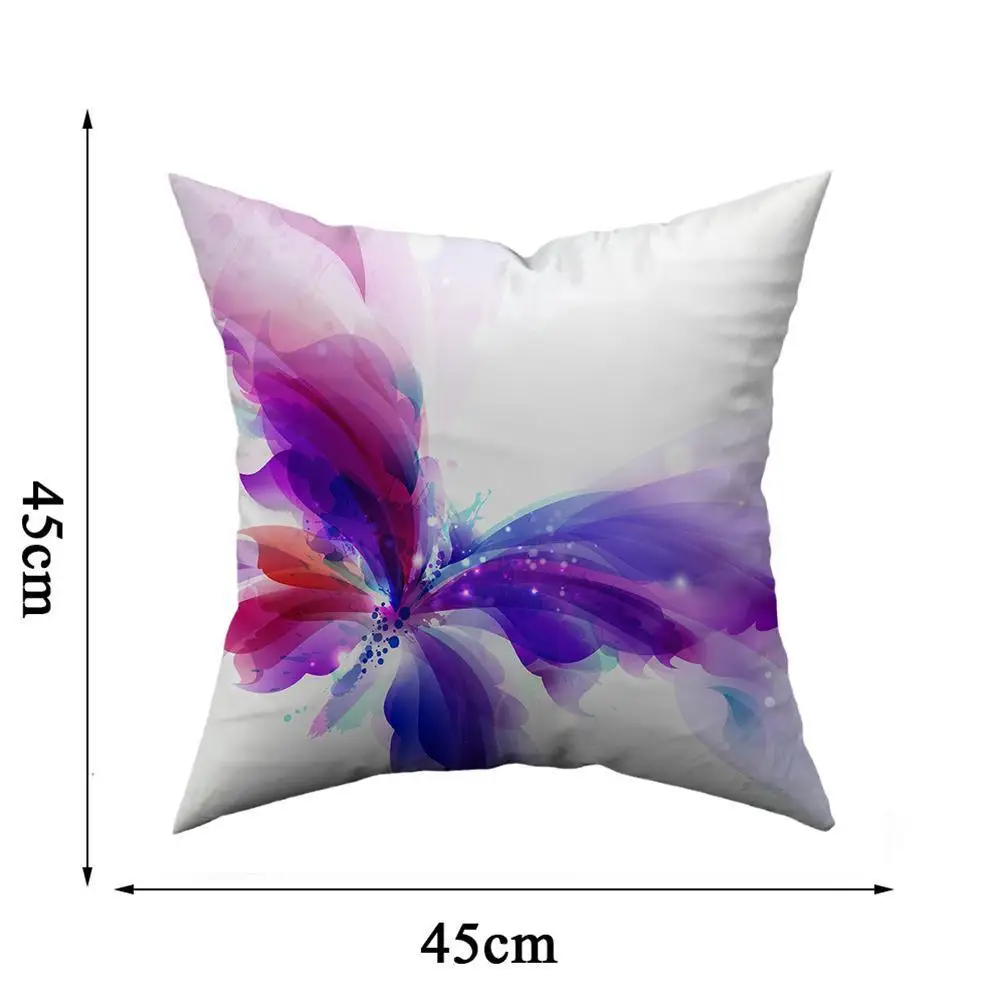 

45*45cm Single-sided Peach Skin Butterfly Printed Hugging Home Pillow Cover Sofa Cover Cushion Pillow K8Y3