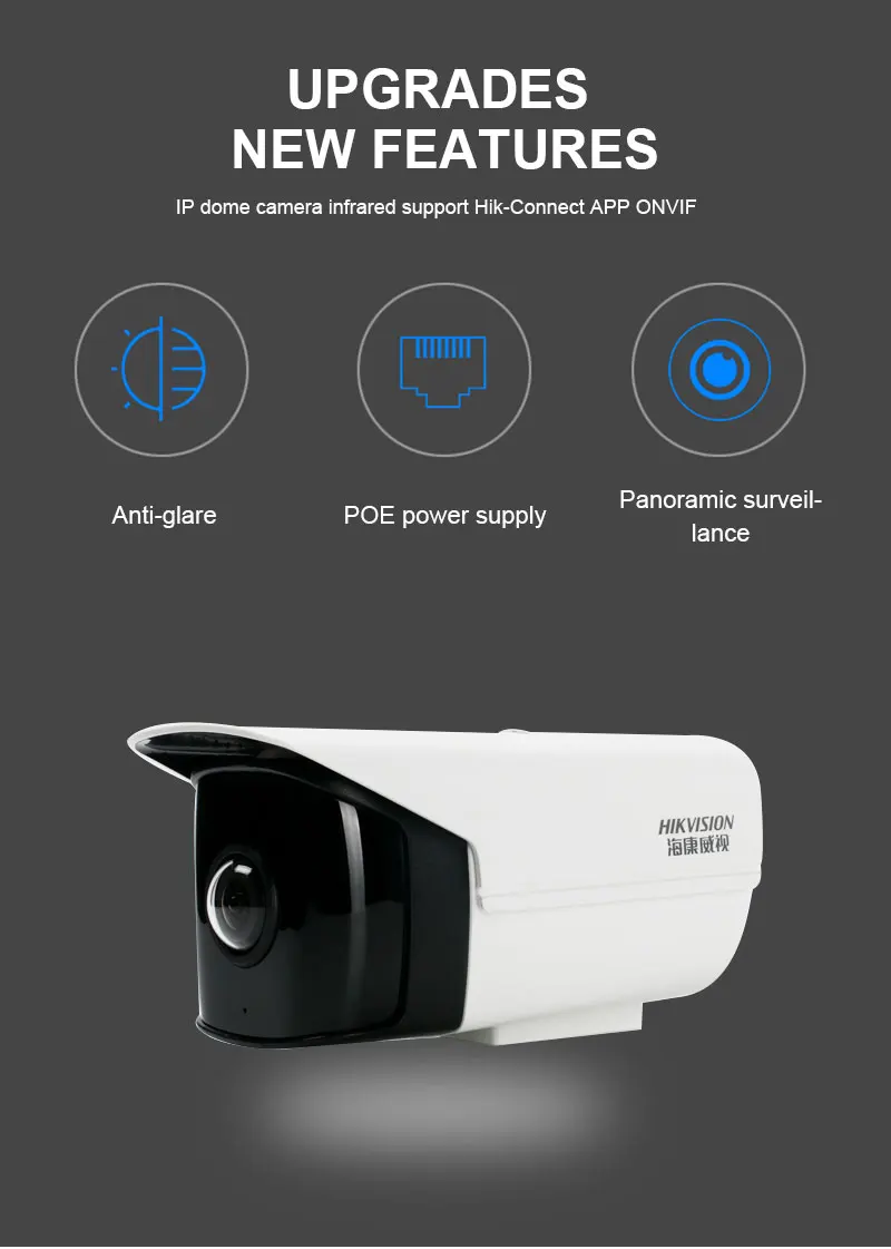 HIKVISION DS-2CD3T45FP1-IWS Встроенный микрофон широкоугольный 4MP WiFi ip-камера PoE Поддержка P2P Hik-подключение ONVIF мобильное управление