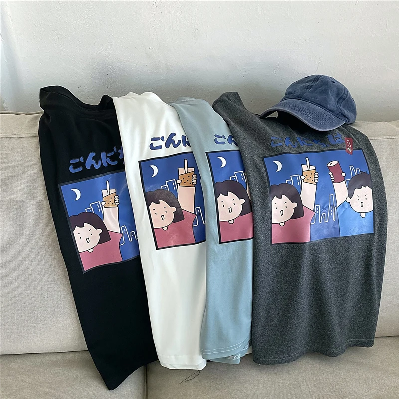 

Casual T Shirt Women Summer Top Plus Size Japanese Style Cartoon Short Sleeve T-Shirt For Girls Aesthetic Clothing Luxury Brand