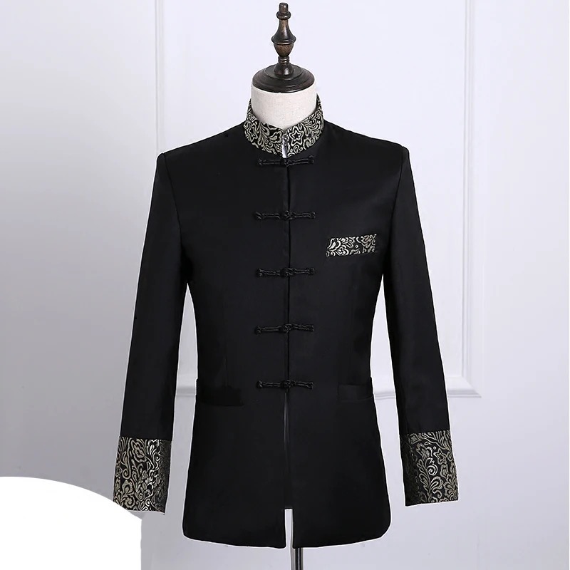 2019 Stage Costumes Men's Formal Suit Tang Chinese Style Wedding Groom's Clothing Performing Compere Wear VDB880 | Тематическая