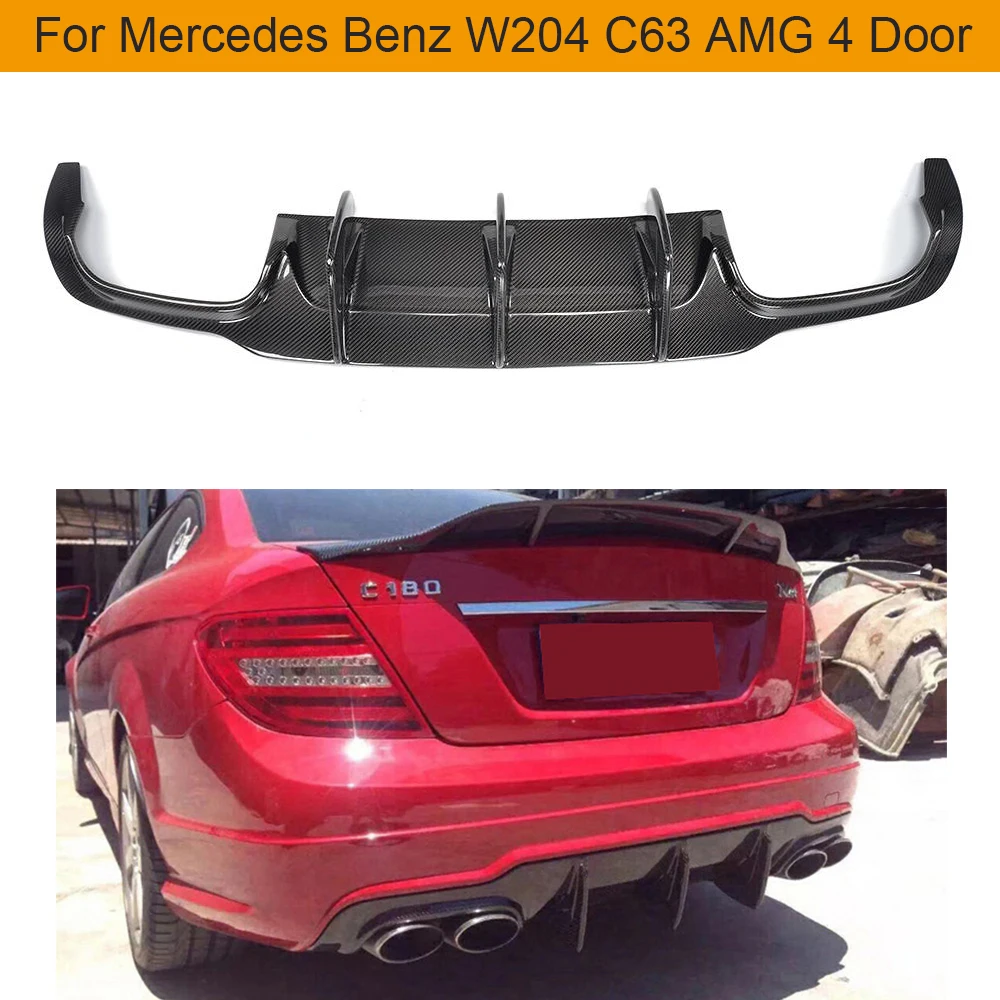 Для W204 C63 задний спойлер из углеродного волокна диффузор для Mercedes Benz AMG 4 двери