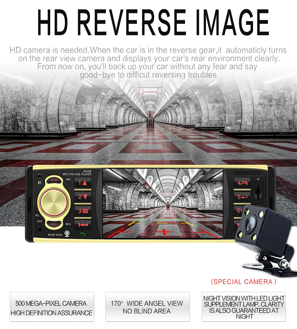 Автомобильный радиоприемник MP5 плеер 1DIN с 4 &quotэкраном Bluetooth FM AUX USB TF U
