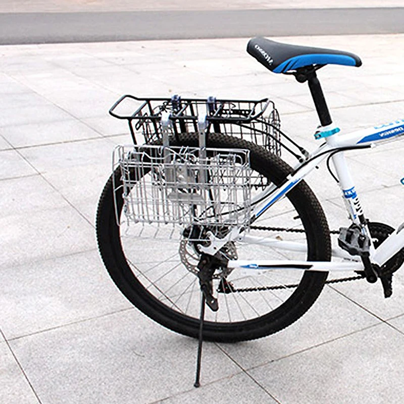 

Новая Складная велосипедная корзина, передняя и задняя проволочная стойка для хранения, складная проволочная Мужская велосипедная стойка ...