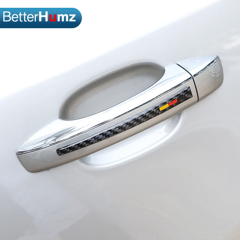 

4 шт./лот 3D наклейка из углеродного волокна на дверную ручку украшение автомобильный Стайлинг Защитная Наклейка аксессуары для audi a4 A5 A6 A7 A3 Q3 ...