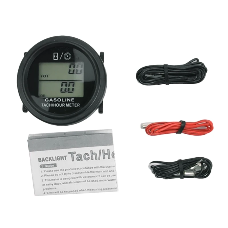 

LCD Backlight Hour Meter Tachometer for Gas Engine 2/4 Stroke Engine Digital Spark Plugs Motorcycle Accessories