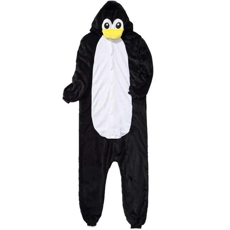 Kigurumi Black Penguin onesies Pajamas Sets animal costume Pyjamas Unisex Cartoon Cosplay character pijamas sleepwear | Женская одежда
