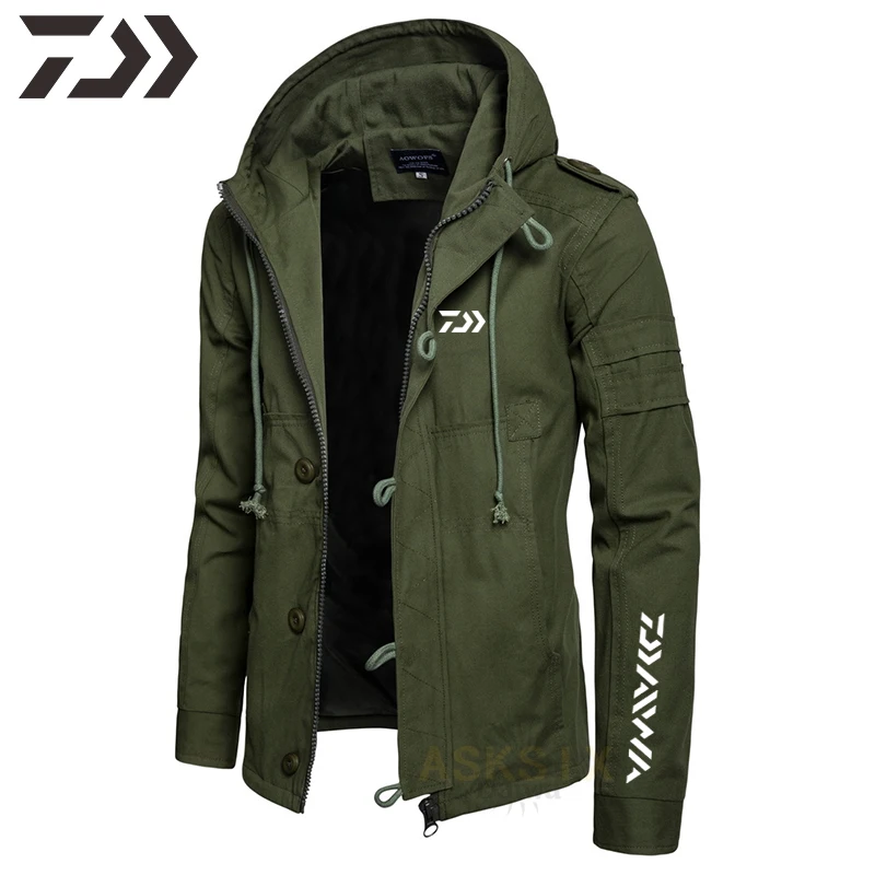 

Новая Толстовка Daiwa на молнии, Мужская рыболовная куртка, весна-осень, однотонная дышащая одежда Daiwa для рыбалки, повседневная спортивная од...