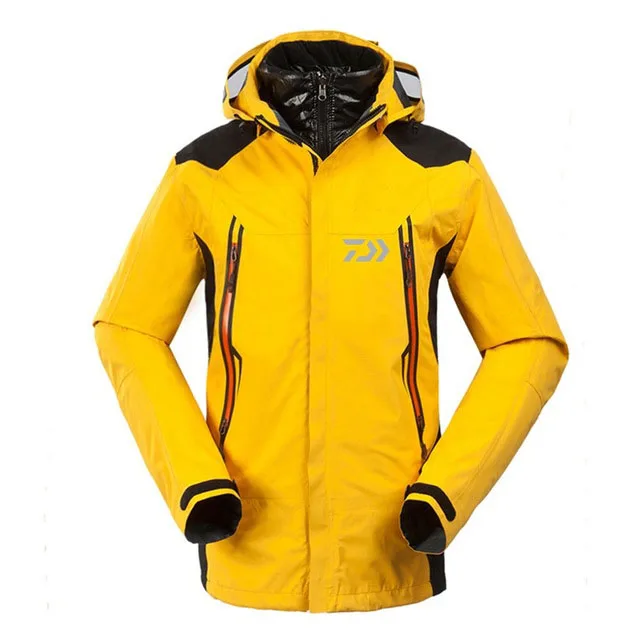 yellow coat Новинка, набор одежды для рыбалки Daiwa, мужской дышащий набор спортивной одежды, походная ветрозащитная одежда, куртка для рыбалки и штаны - Цвет: yellow coat