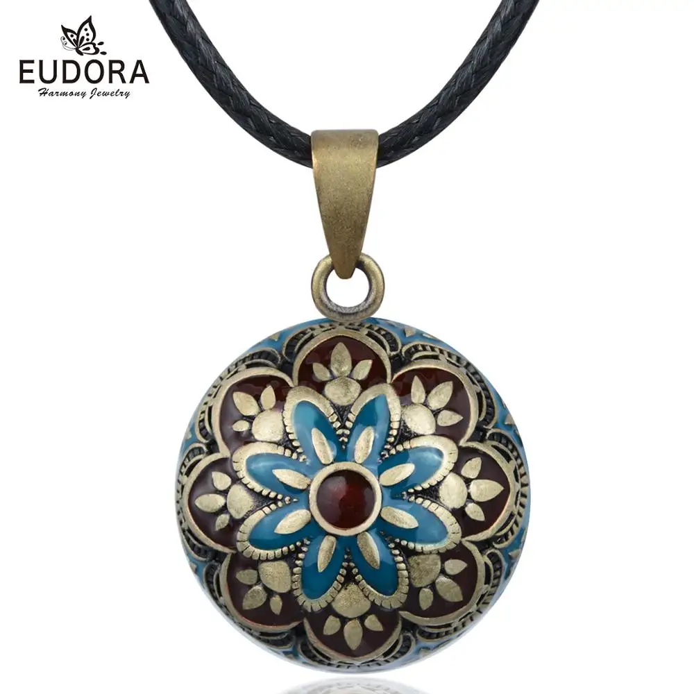 

Eudora Unique Original Harmony ball Pendant Pregnancy Chime Ball Enamel Craft Necklace Wishing Balls 2019 Jewelry Gift B331-2