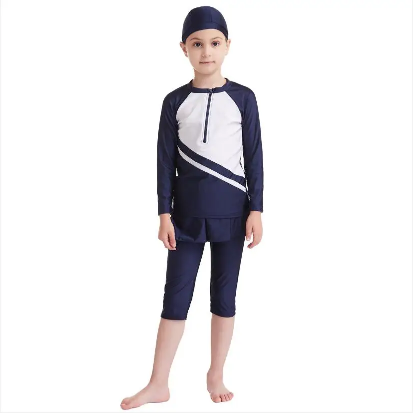 3 шт. Мусульманский купальник для девочек сдержанный | Тематическая одежда и