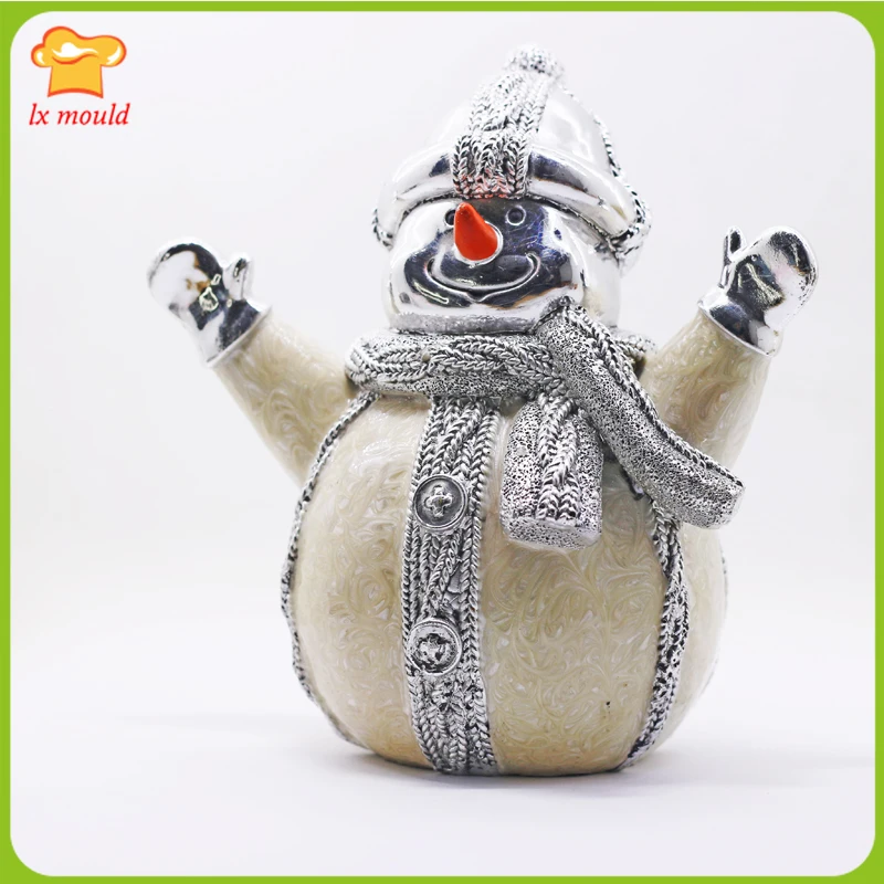 

2020 New SNOWMAN SILICONE MOLD for soap making plaster wax clay mould CANDIE CHRISTMAS