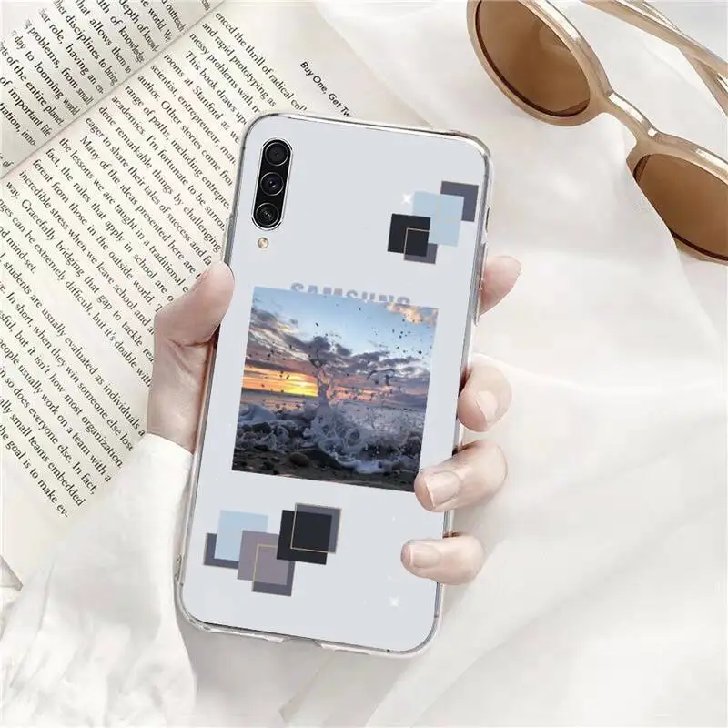 

Literary box, fresh, aesthetics Phone Case Transparent Clear For Samsung Galaxy A71 A21s S8 S9 S10 plus note 20 ultra