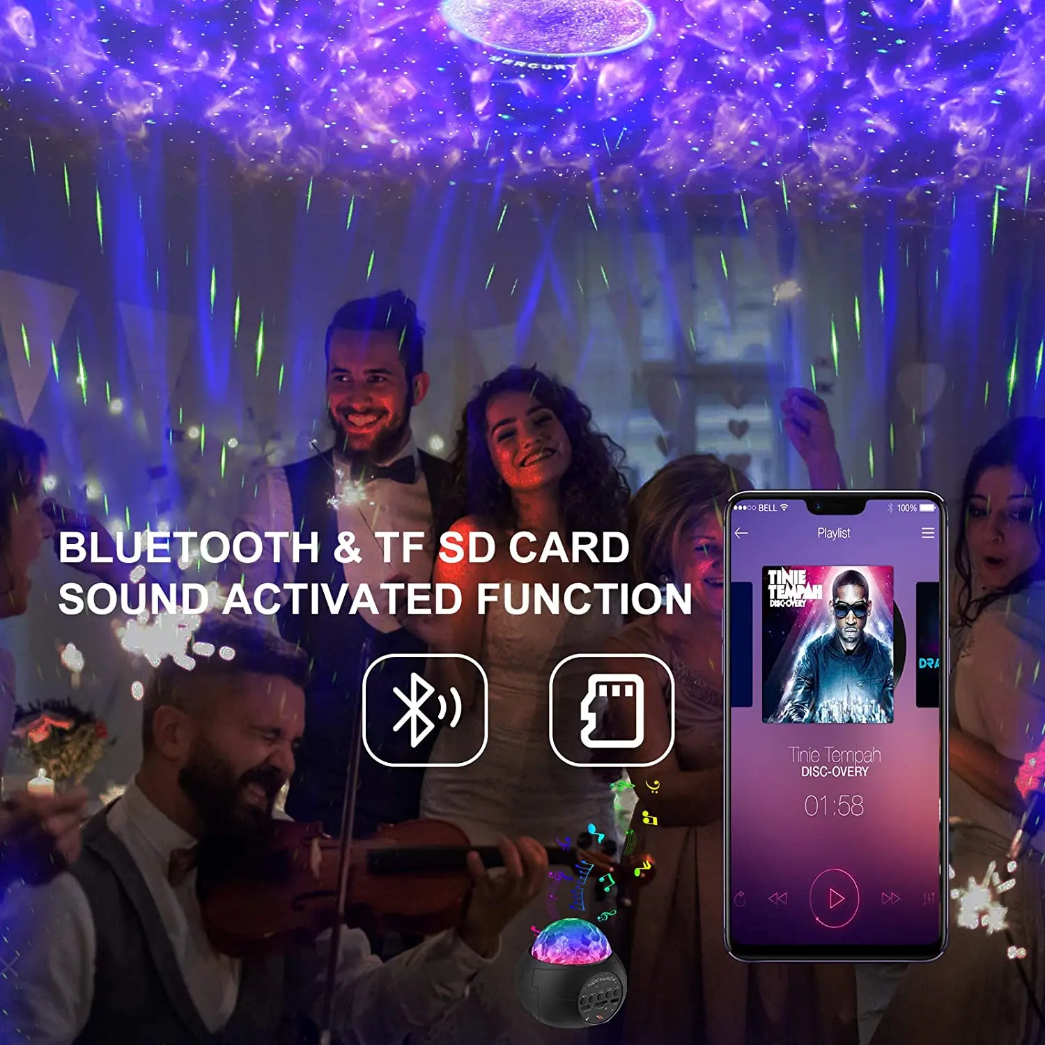 Галактический проектор ночник планет звездная звезда свет с Bluetooth музыкальный