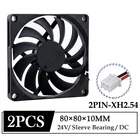 2 шт. Gdstime 24 В постоянного тока 80 мм 80x80x10 мм осевой увлажнитель Бесщеточный Охлаждающий вентилятор 8 см 80 мм x 10 мм чехол для компьютера Вентилятор охлаждения процессора