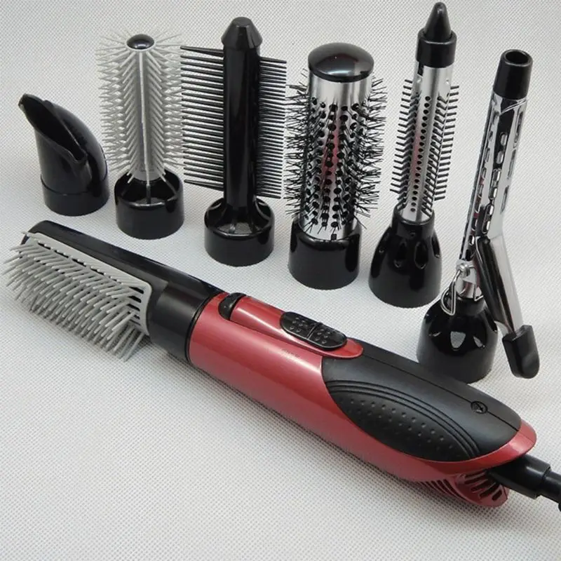 

7 in 1 Multifunction Professional Negative Ion Hair Dryer with Comb Curling Wand Straight Set Styling Tool EU Plug