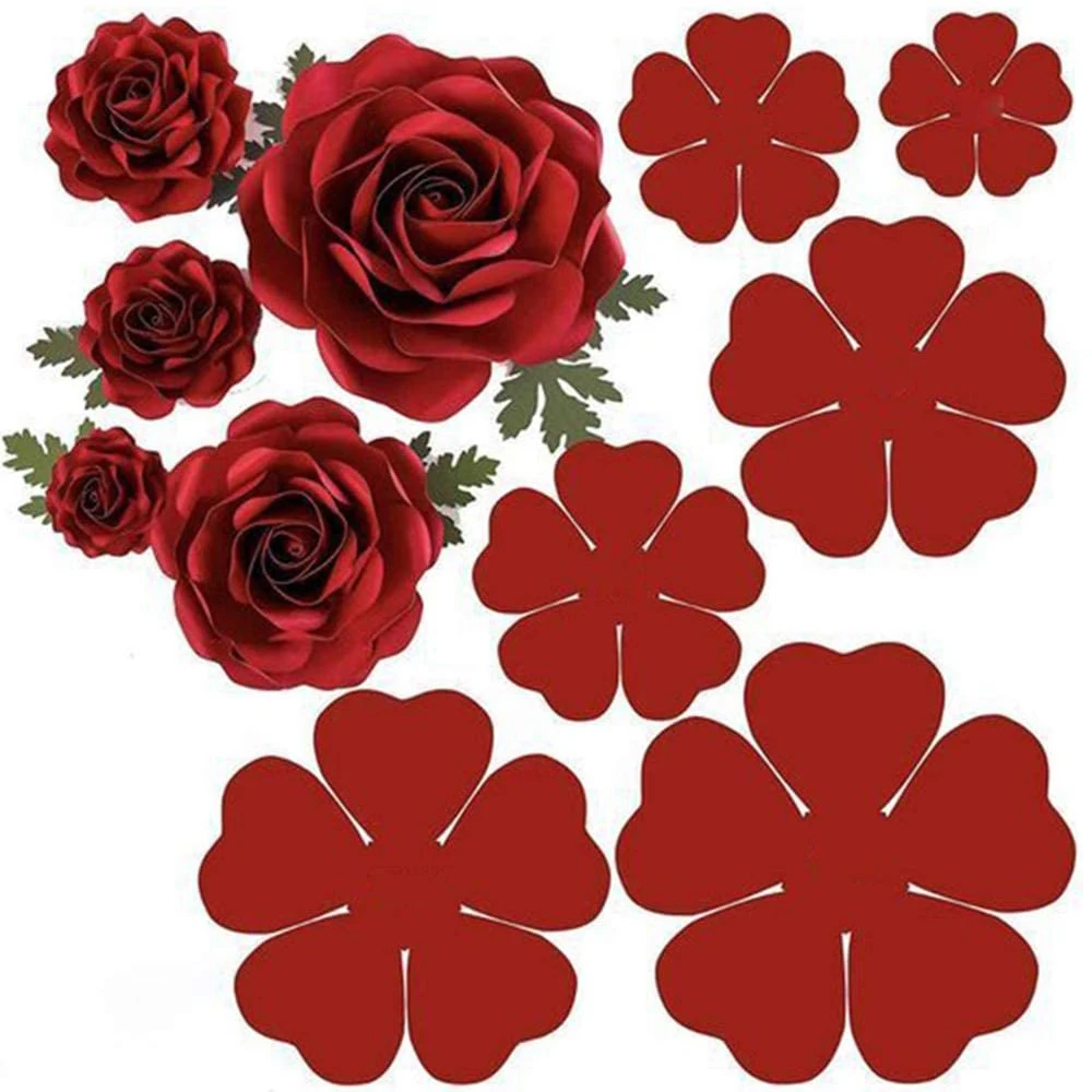 

6pcs Mold 3d Rose Flower Cutting Mold Scrapbook Embossing Paper Card Decoration Metal Die Cutting Diy Flower Carbon Knife Molds