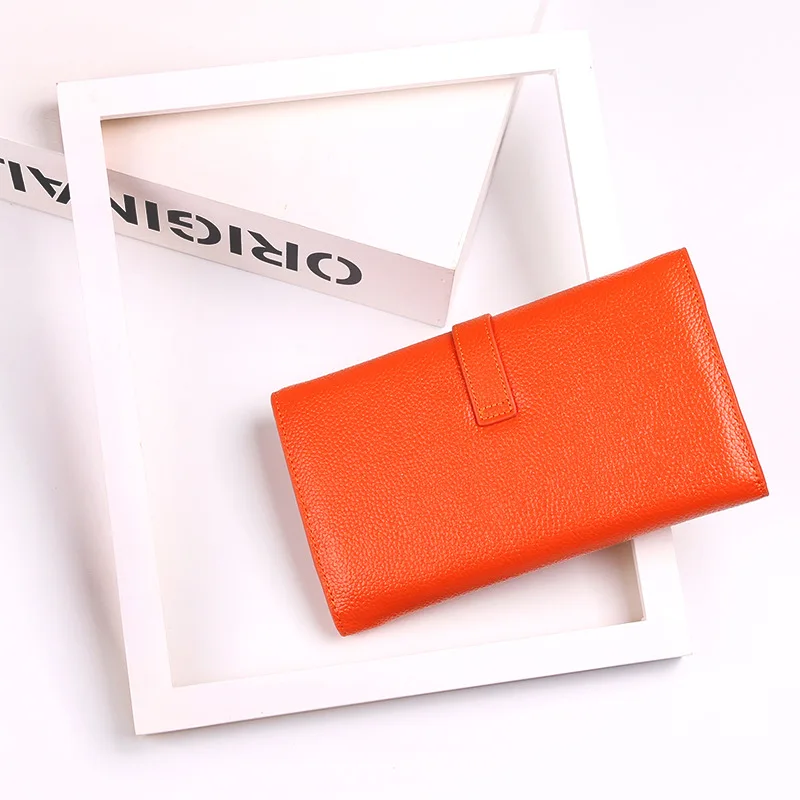 Коровья кожа натуральная женские кошельки Высокое качество твердая Длинная