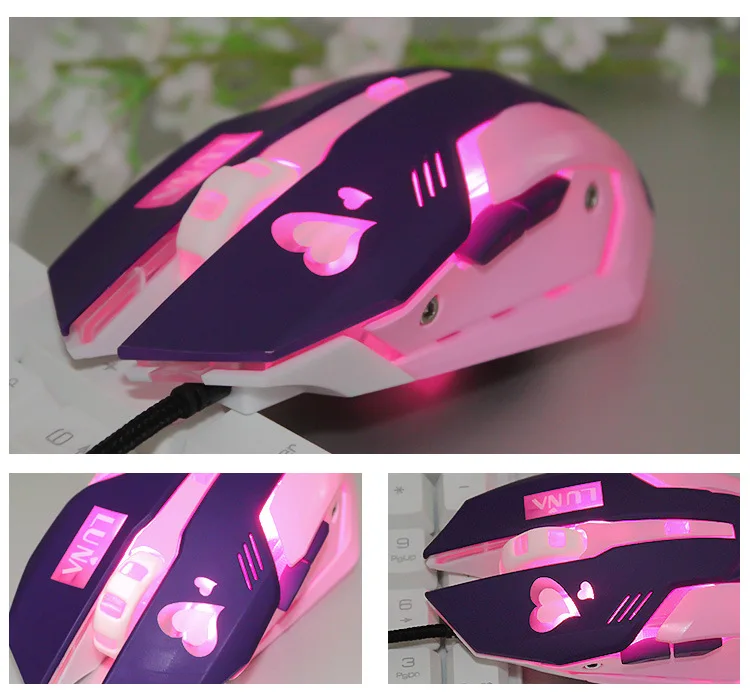 OVERWATCH D. VA Reaper USB Проводная мышь с 6 кнопками дыхания светодиодный игровой подсветкой для ноутбука компьютера/ПК игры OW геймеров