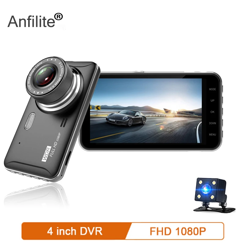 Автомобильный видеорегистратор Anfilite 4 0 дюйма HD зеркало заднего вида черный ящик