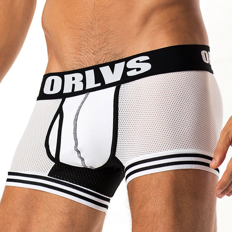 Мужские боксеры короткие сетчатые дышащие с мешочком для пениса мужское нижнее