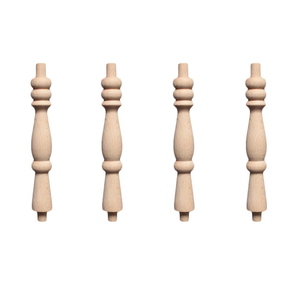 

4 шт 14,8 см Длина деревянные резные Неокрашенная древесина угловой аппликация для рукоделия шпинделей перила для дома для тихих перемещений,...