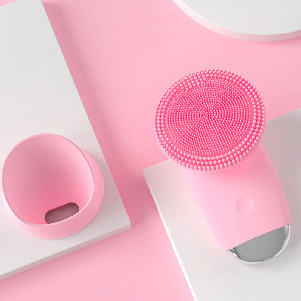 

Facial Cleansing Brush Electric Silicone Makeup Remover Face Skin Care Tools Waterproof Sonic Cleanser Facial Beauty Massager