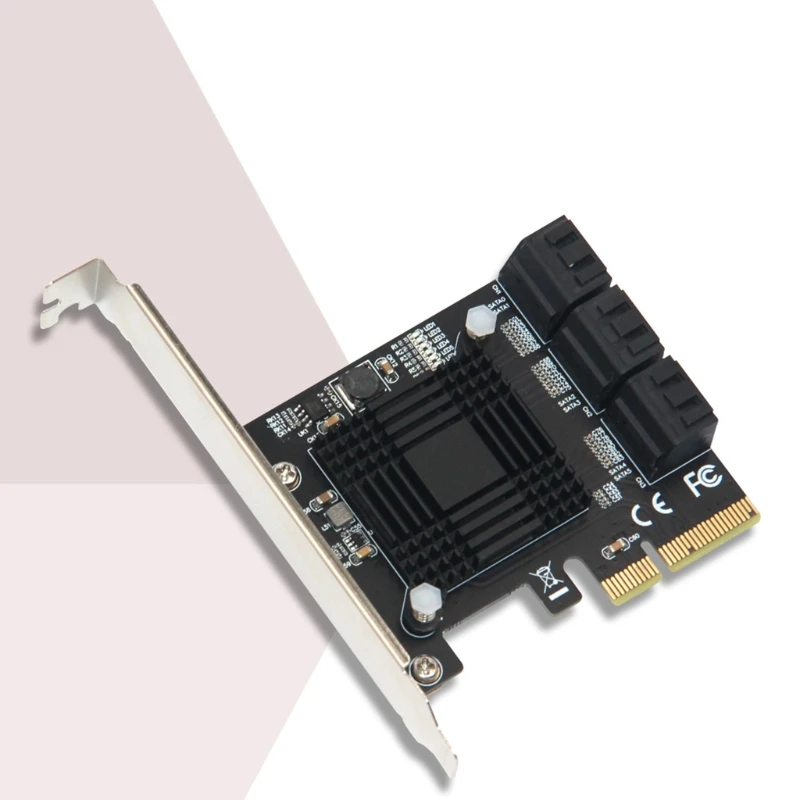 

F19E внутренняя 6-портовая плата контроллера Soft Raid SATA III 6 ГБ/сек. Pci-E X1 для настольного ПК, Поддержка порта SSD HDD с низкопрофильным кронштейном