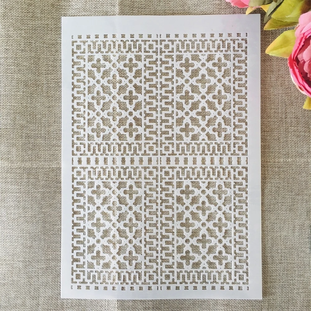 

A4 29cm Geometry Plus Texture DIY Layering Stencils Wall Painting Scrapbook Coloring Embossing Album Decorative Template
