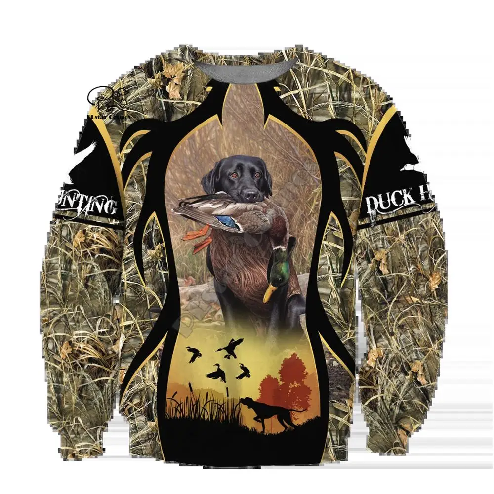 

PLstar Cosmos 3DPrint Hunter hunting Camo Dog Duck Unisex Harajuku Streetwear Man and Woman Funny Hoodies/Sweatshirt/Jacket/-a3