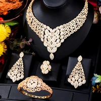 kellybola brand new trendy fashion luxury noble water drop geometric zirconia for women african wedding party jewelry set t109