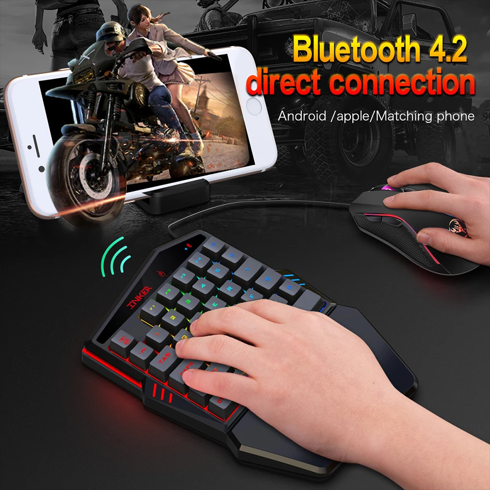 HXSJ K88 BT 4 2 клавиатура мышь беспроводная комбинированная 35 клавиш Проводная