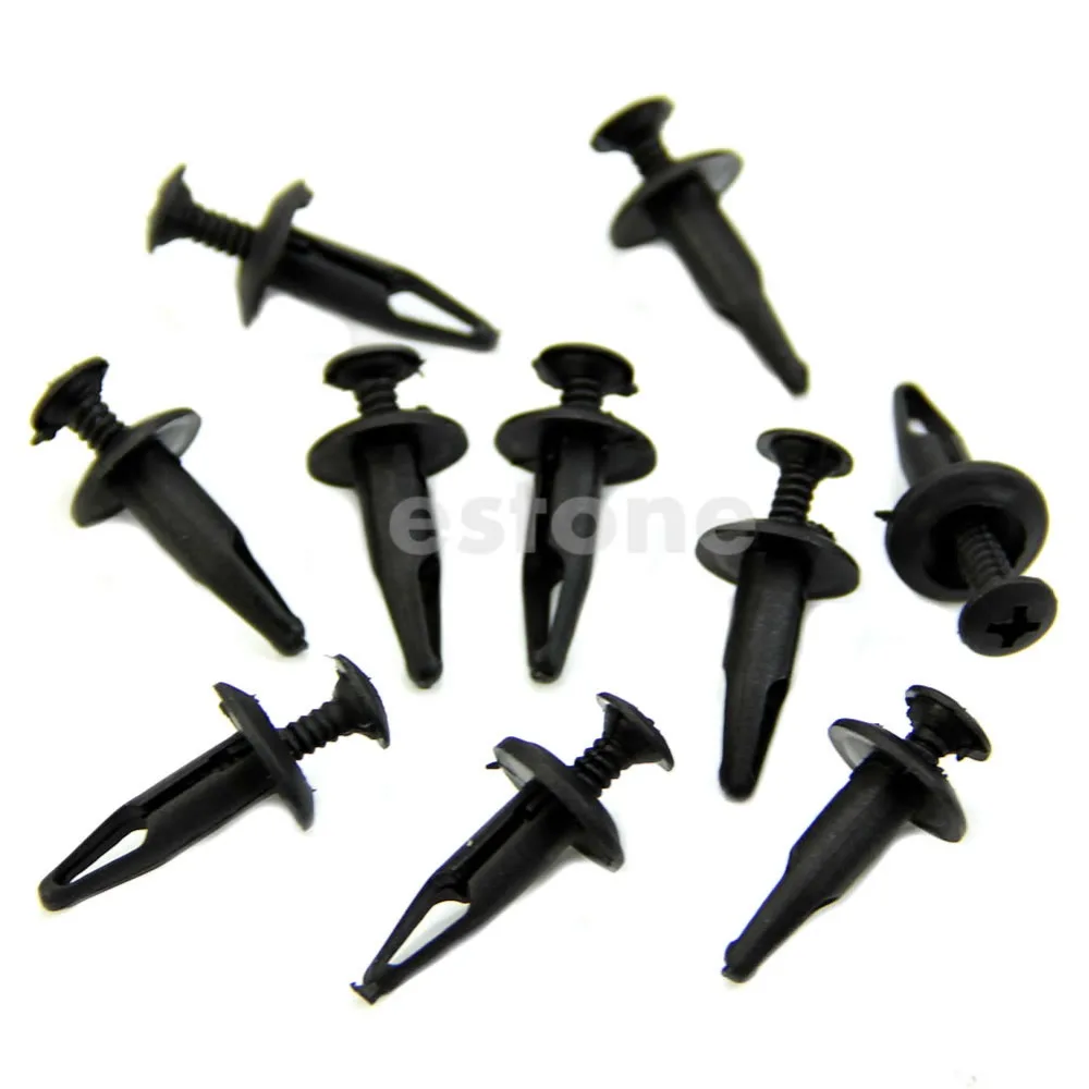 

10x Car Plastic Rivet Fastener Clips Trim Panels Fit 6.5mm Hole