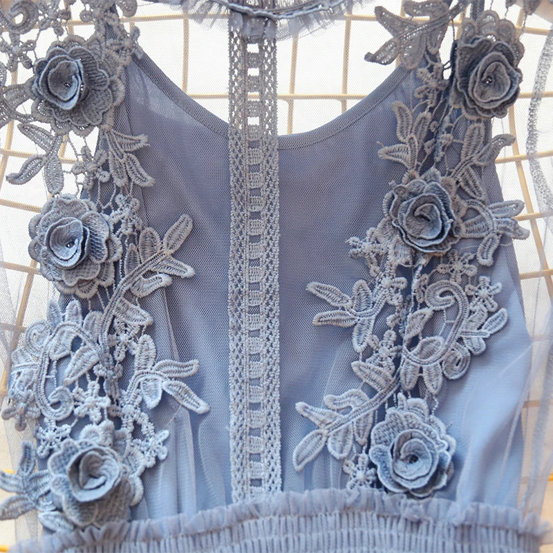 Женский комплект из двух предметов ажурное кружевное платье с цветами милое