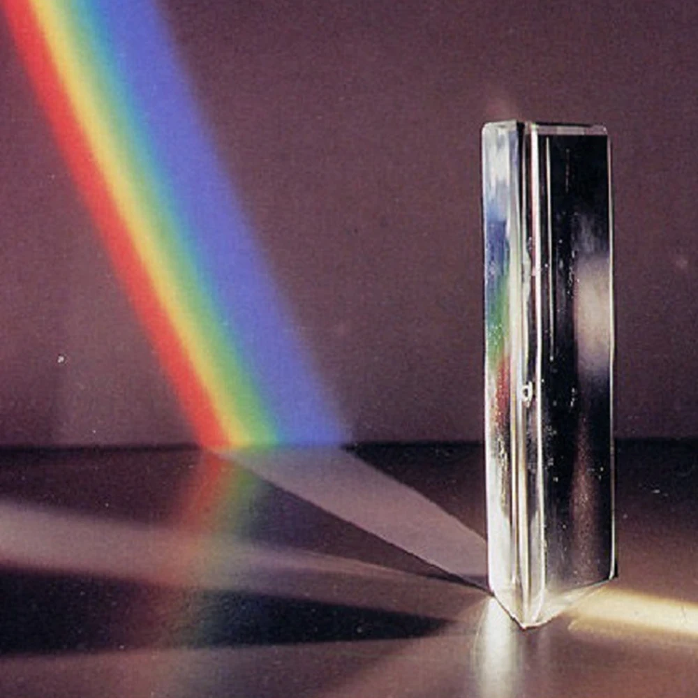 

Triangular Prism BK7 Optical Prism Glass Physics Teaching Broken Light Spectrum Rainbow Children Students Present cmy cube Prism